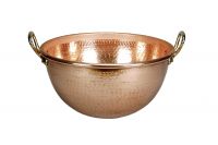 Kupfer- Eiweissschüssel mit Griffen, 350 mm/ 12,0 ltr. Kupfer- Eiweissschüssel mit Griffen, 350 mm/ 12,0 ltr.