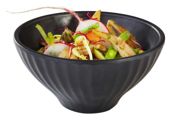 Schale AIKO, D: 11,5 cm, H: 6 cm, 0,2 ltr., Melamin, schwarz, Steinoptik