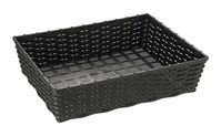 Korb Wicker Look 39,5 x 29,5 cm, H: 10 cm, PP, Fb. schwarz Korb Wicker Look 39,5 x 29,5 cm, H: 10 cm, PP, Fb. schwarz