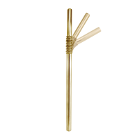 Vorschau: Biegsame Edelstahl- Trinkhalme (1 VE = 50 Stück), Farbe: gold, D: 9 mm, L: 15 cm Vorschau: Biegsame Edelstahl- Trinkhalme (1 VE = 50 Stück), Farbe: gold, D: 9 mm, L: 15 cm