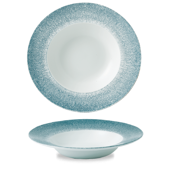 Churchill, Raku : Topaz Blue - Teller tief Fahne, 28 cm/ 0,47 ltr.