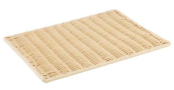 Auslage Tablett flach, Bäcker-Maß, 40 x 30 cm, H: 1 cm, PP, Fb. Hellbeige