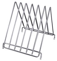 Schneidbretthalter, breit für Bretter bis 50 mm Dicke, Edelstahl, B: 43 cm, T: 32 cm, H: 28 cm Schneidbretthalter, breit für Bretter bis 50 mm Dicke, Edelstahl, B: 43 cm, T: 32 cm, H: 28 cm