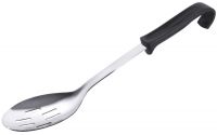 Servierlöffel perforiert, Buffet Noir, EdSt., schwarzer PA-Griff, 6 x 10 cm, L: 31 cm Servierlöffel perforiert, Buffet Noir, EdSt., schwarzer PA-Griff, 6 x 10 cm, L: 31 cm