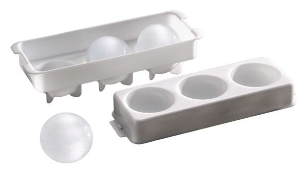 Eis-Kugel-Former 23,5 x 8,5 cm, H: 6,5 cm, Polypropylen, weiss, 2-teilig