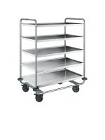 Servierwagen SW 10 X 6-5, 5 Borde 100 x 60 cm, max. 80 kg/ Bord, Trgf.: 200 kg, LxBxH: 110 x 70 x 135 cm Servierwagen SW 10 X 6-5, 5 Borde 100 x 60 cm, max. 80 kg/ Bord, Trgf.: 200 kg, LxBxH: 110 x 70 x 135 cm