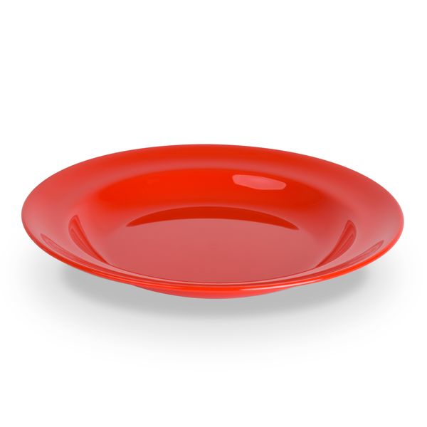 Teller tief PC, uni, rot, D: 24 cm/ 0,45 ltr.