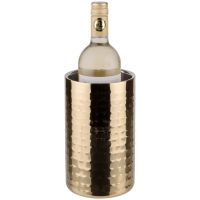 Vorschau: Flaschenkühler GOLD, Edelstahl, Hammerschlagoptik, für 0,7 - 1,5 ltr. Flaschen, D: 12/ 10 cm, H: 20 cm, Farbe: goldfarben Vorschau: Flaschenkühler GOLD, Edelstahl, Hammerschlagoptik, für 0,7 - 1,5 ltr. Flaschen, D: 12/ 10 cm, H: 20 cm, Farbe: goldfarben