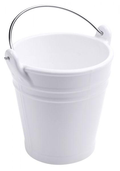 Minieimer aus Porzellan, mit Bügel, weiss, I: 0,75 ltr., D: 11 cm, H: 13 cm