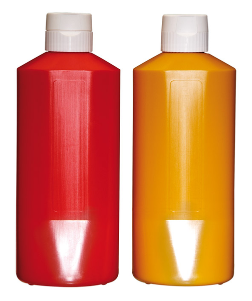 Quetschflasche m. Verschlusskappe, Fb. Ocker, Inhalt: 1,1 ltr., D: 9,5 cm H: 25,5 cm