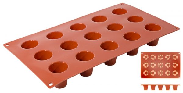Silikon-Backmatte Dariol, 15 Formen, D: 3,5 cm, H: 3,8 cm