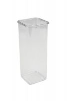 Vorrats-, Gewürzdose rechteckig inkl. Deckel, PS transparent, 170 x 170 x 380 mm/ 2 ltr. Vorrats-, Gewürzdose rechteckig inkl. Deckel, PS transparent, 170 x 170 x 380 mm/ 2 ltr.