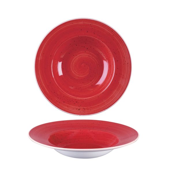 Churchill, Stonecast : Berry Red - Teller tief Fahne, 23,9 cm/ 0,28 ltr.