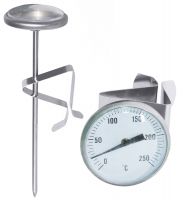 Fritteusenthermometer, zum Dauereinsatz, Edelstahl, D: 4,5 cm, L: 14 cm Fritteusenthermometer, zum Dauereinsatz, Edelstahl, D: 4,5 cm, L: 14 cm