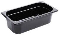 GN-Behälter 1/3, Polycarbonat schwarz, 17,6 x 32,5 cm Tiefe: 100 mm, I: 4,1 ltr. GN-Behälter 1/3, Polycarbonat schwarz, 17,6 x 32,5 cm Tiefe: 100 mm, I: 4,1 ltr.