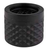 Windaschenbecher gefrostet, Metall, Glas, D: 9,5 cm, H: 8 cm, Farbe: matt-schwarz/ gefrostet Windaschenbecher gefrostet, Metall, Glas, D: 9,5 cm, H: 8 cm, Farbe: matt-schwarz/ gefrostet
