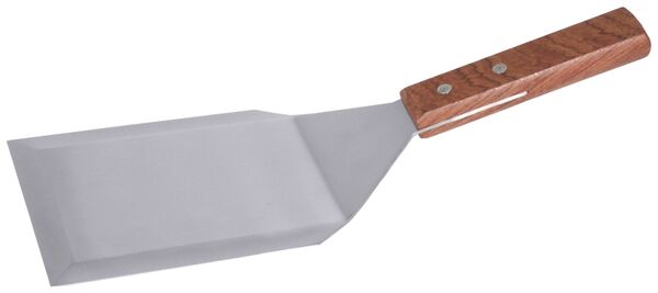 Bratenspachtel / Fettabstecher, Edelstahl, 13,5 x 11 cm, Stiellänge: 30 cm