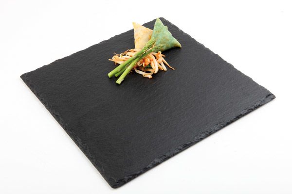 Naturschieferplatte 25 x 25 cm, Materialstärke 6 - 9 mm, gebrochene Kanten