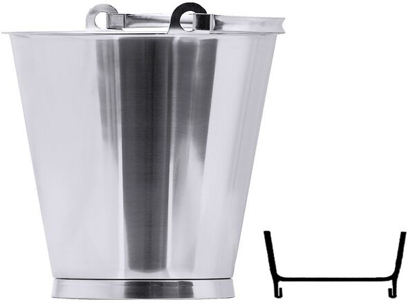 Eimer mit Bodenreifen, I: 12 ltr., D: 31 cm, H: 29 cm, Edelstahl
