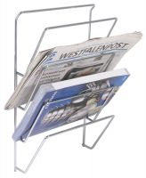 Zeitungsablage für Wandmontage, Stahldraht, B: 26 cm, H: 45 cm Zeitungsablage für Wandmontage, Stahldraht, B: 26 cm, H: 45 cm