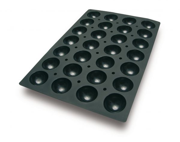 Silikon - Backform 400 x 600 mm, Halbkugel, 28 x 90 ml, D: 70 mm, H: 35 mm