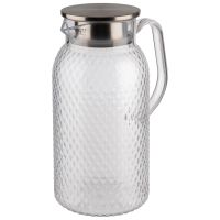 Saft-, Wasserkanne transparent m. Deckel, Polycarbonat, Edelstahl, D: 11,5 cm, H: 24 cm, I: 1,8 ltr. Saft-, Wasserkanne transparent m. Deckel, Polycarbonat, Edelstahl, D: 11,5 cm, H: 24 cm, I: 1,8 ltr.