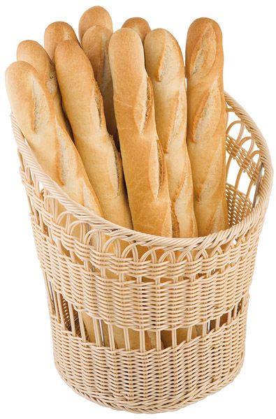 BaguetteKorb, D: 35 cm, H: 25 / 42 cm PP, Fb. Hellbeige