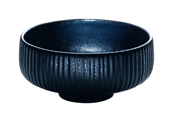 Playground, Steinzeug - NARA Schwarz : Relief- Dip-Schälchen rund 8 cm/ 0,12 ltr.