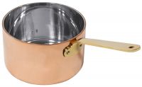 Stielkasserolle aus Kupfer/Edelstahl, tief, I: 0,75 ltr., D: 12 cm, H: 7,5 cm, Stiellänge: 11 cm Stielkasserolle aus Kupfer/Edelstahl, tief, I: 0,75 ltr., D: 12 cm, H: 7,5 cm, Stiellänge: 11 cm