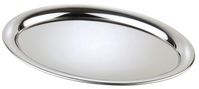 Serviertablett KAFFEEHAUS, 23 x 17,5 cm, H: 1 cm, oval Edelstahl, hochglanzpoliert Serviertablett KAFFEEHAUS, 23 x 17,5 cm, H: 1 cm, oval Edelstahl, hochglanzpoliert