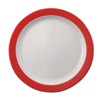 Eschenbach, Color - Speise-Teller, flach Fahne, weiss/ rot, 25,5 cm Eschenbach, Color - Speise-Teller, flach Fahne, weiss/ rot, 25,5 cm
