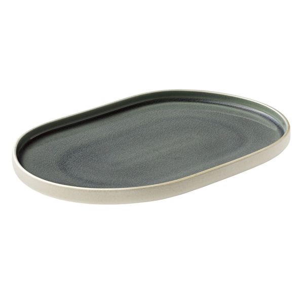 Playground, Steinzeug - NARA Grau : Platte oval, 30 cm
