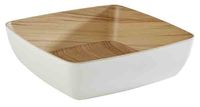 Schale FRIDA, 25 x 25 cm, H: 7,5 cm, 2,65 ltr., Melamin, außen: weiss, innen: Holzoptik Schale FRIDA, 25 x 25 cm, H: 7,5 cm, 2,65 ltr., Melamin, außen: weiss, innen: Holzoptik