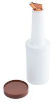 Dosier-/ Vorratsflasche, mit Deckel braun, I: 1 ltr., D: 9 cm, H: 33,5 cm, SAN Dosier-/ Vorratsflasche, mit Deckel braun, I: 1 ltr., D: 9 cm, H: 33,5 cm, SAN