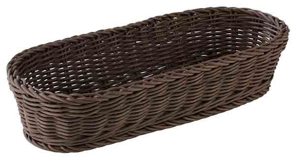 Baguette Korb, oval, 40 x 16 cm, H: 8 cm, PP, Fb. Braun