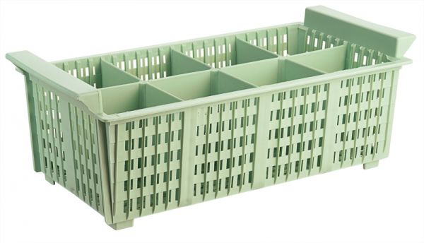 Besteckspülkorb, PP, stapelbar, grün, 43 x 21 x 15 cm