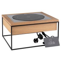 Induktionsstation, 4-tlg. Set, Metall/ Holz, Kochplatte 24 cm - 900 Watt, 35,4 x 32,5 x 19 cm Induktionsstation, 4-tlg. Set, Metall/ Holz, Kochplatte 24 cm - 900 Watt, 35,4 x 32,5 x 19 cm