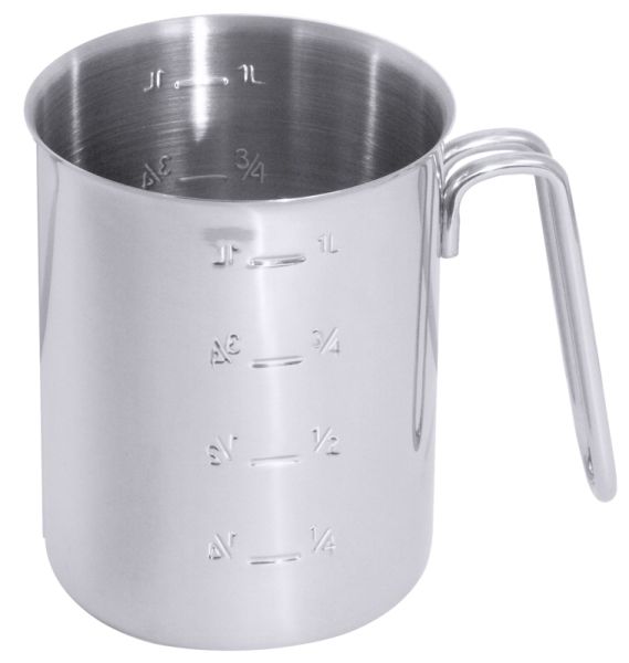 Messbecher zylindrisch, I: 1 ltr., D: 11 cm, H: 13,5 cm, Edelstahl