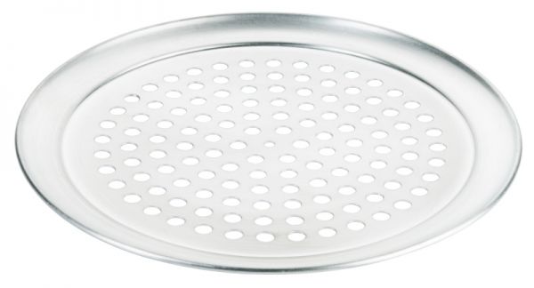 Gelochtes Pizzablech, Alu, H: 1 cm, D: 28 cm