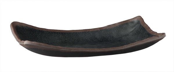 Tablett MARONE 26,5 x 16,5 cm, H: 4 cm, Melamin, schwarz, brauner Rand