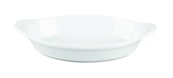 Churchill, Cookware - Auflauf-, Backform oval m. 2 Griffen, uni/ weiss, 28 x 15,6 cm/ 0,78 ltr.