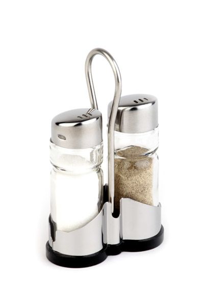 Menage ECONOMIC, 2-teilig, 8 x 4 cm, H: 13 cm, Glas, Edelstahl, ABS