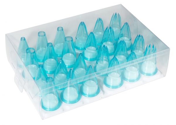 Spritzbeutel-Tüllen, 24er Set aus Polycarbonat, H: 5,5 cm