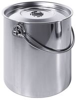 Eimer mit Deckel, zylindrisch, I: 3 ltr., D: 15,5 cm, H: 18 cm, Edelstahl Eimer mit Deckel, zylindrisch, I: 3 ltr., D: 15,5 cm, H: 18 cm, Edelstahl