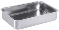 Schale rechteckig, EdSt. 18/10, seidenmatt poliert, 31,5 x 21,5 x 6 cm, I: 3 ltr. Schale rechteckig, EdSt. 18/10, seidenmatt poliert, 31,5 x 21,5 x 6 cm, I: 3 ltr.