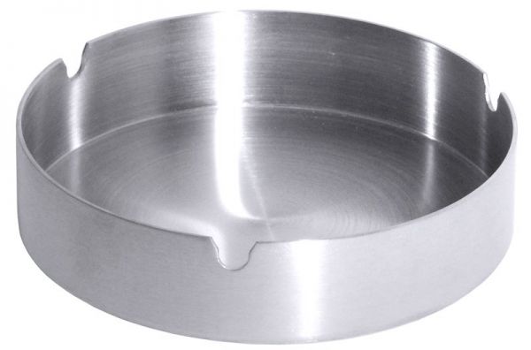 Aschenbecher, Edelstahl, stapelbar, D: 12 cm, H: 3 cm