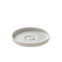 Playground, Steinzeug - NARA Weiss : Untertasse rund , Relief, 15 cm Playground, Steinzeug - NARA Weiss : Untertasse rund , Relief, 15 cm