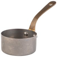 Stielkasserolle / Serviertopf, Edelstahl, D: 7 cm, H: 3,5 cm, I: 0,12 ltr., Farbe: Antik-Edelstahl-Look Stielkasserolle / Serviertopf, Edelstahl, D: 7 cm, H: 3,5 cm, I: 0,12 ltr., Farbe: Antik-Edelstahl-Look