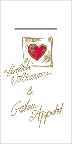 Pocket Napkins - HERZLICH WILLKOMMEN Linclass 40 x 40 cm