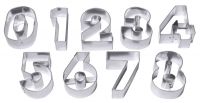 Ausstecher ZAHLEN, groß, Ziffern von 0-9, Weißblech, 6,5 x 5 cm, H: 2,5 cm Ausstecher ZAHLEN, groß, Ziffern von 0-9, Weißblech, 6,5 x 5 cm, H: 2,5 cm